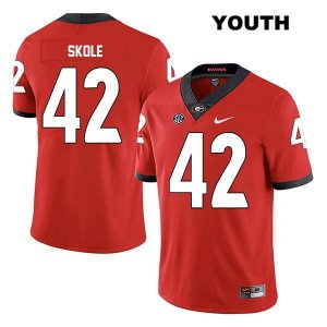 Youth Georgia Bulldogs NCAA #42 Jake Skole Nike Stitched Red Legend Authentic College Football Jersey JEC5054HI
